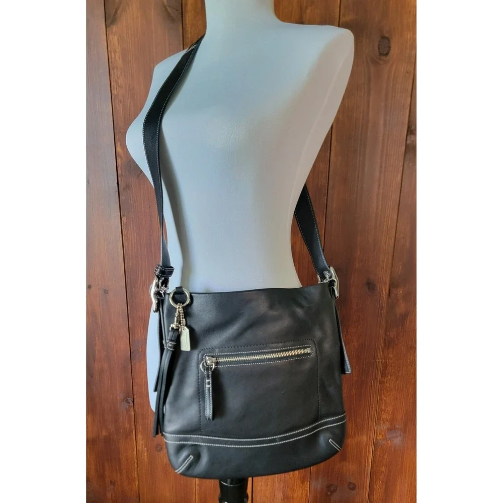 Coach Legacy Slim Tassel Soho Hobo Bag G04S1415 Black Leather Shoulder Crossbody